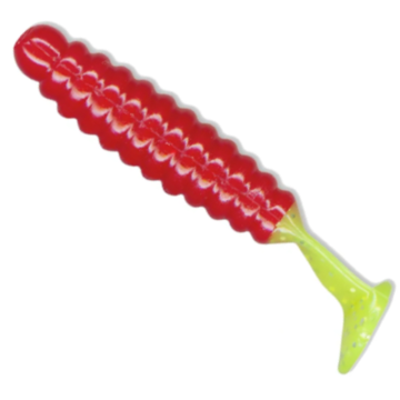Grub Slider Fishing 1.5" Crappie Grub, Red/Chartreuse Tail, 3.8cm, 15buc/plic