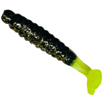 Grub Slider Fishing 1.5" Crappie Grub, Stardust/Chartreuse, 3.8cm, 15buc/plic