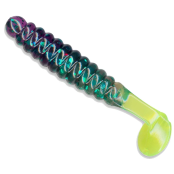 Grub Slider Fishing 1.5" Crappie Grub, Junebug/Chartreuse Tail, 3.8cm, 15buc/plic