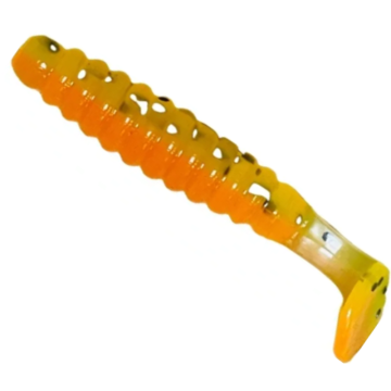 Grub Slider Fishing 1.5" Crappie Grub, Orange Chartreuse Laminate, 3.8cm, 15buc/plic