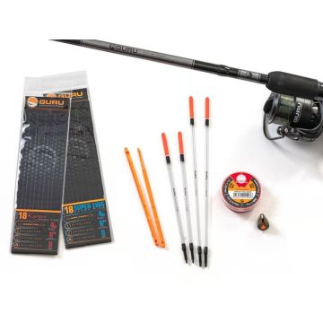 Set Lanseta Waggler cu Mulineta Guru Natural Waggler Rod &amp; Reel Combo, 3.35m, 1-15g, 2buc