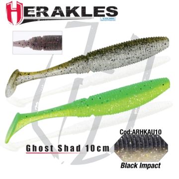 Shad Colmic Herakles Ghost, Culoare Black Impact, 10cm, 8buc/plic