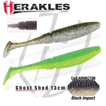 Shad Colmic Herakles Ghost, Culoare Black Impact, 13cm, 4buc/plic