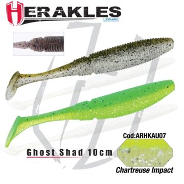 Shad Colmic Herakles Ghost, Culoare Chartreuse Impact, 10cm, 8buc/plic