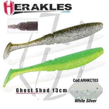 Shad Colmic Herakles Ghost, Culoare White/Silver, 13cm, 4buc/plic
