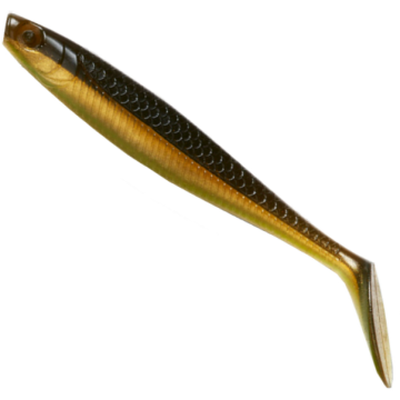 Shad Dam Slim Paddle Tail, Olive Gold, 7g, 10cm, 4buc/plic