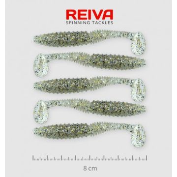 Shad Nevis Reiva Zander Power, Culoare Argintiu-Glitter, 8cm, 5bucplic