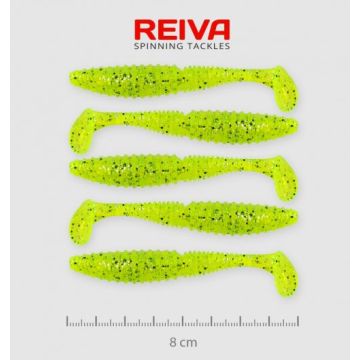 Shad Nevis Reiva Zander Power, Culoare Verde Neon-Glitter, 8cm, 5buc/plic