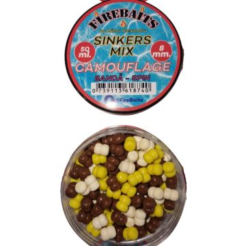 Pelete de Carlig Fire Baits Sinkers Mix Camouflage Banda-Spin, 8mm, 50ml