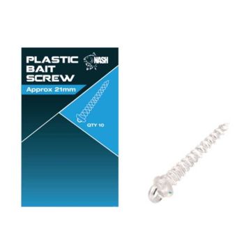Surub din Plastic pentru Momeala Nash Plastic Bait Screw, 8mm, 10buc/plic