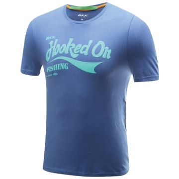 Tricou BKK Hooked On Fishing T-Shirt Blue