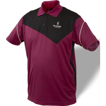 Tricou Polo Browning Dry Fit, Black and Burgundy