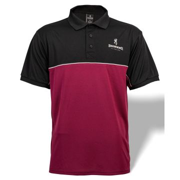 Tricou Polo Browning Dry Fit, BlackBurgundy