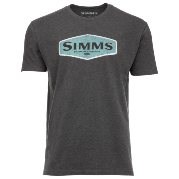 Tricou Simms Logo Frame T-Shirt, Charcoal Heather
