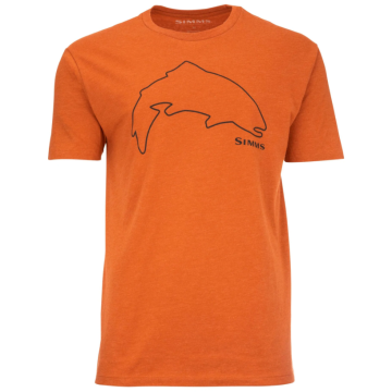Tricou Simms Trout Outline T-Shirt, Adobe Heather