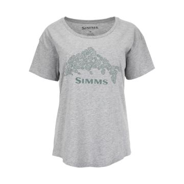 Tricou Simms Women Floral Trout T-Shirt, Grey Heather