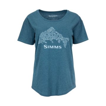 Tricou Simms Women Floral Trout T-Shirt, Steel Blue Heather