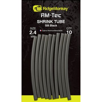 Tub Termocontractabil RidgeMonkey RM-Tec Shrink Tube, Black Silt, 10buc/plic