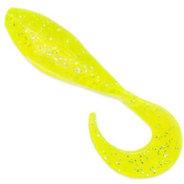 Twister Bass Assassin Curly Panfish, Chartreuse Silver Glitter, 5cm, 10bucplic