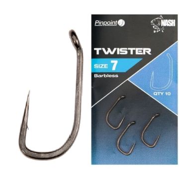 Carlige Nash Pinpoint Twister Barbless, 10buc/plic