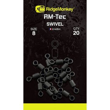 Vartej Simplu RidgeMonkey RM-Tec Swivel, Nr.8, 20buc/plic