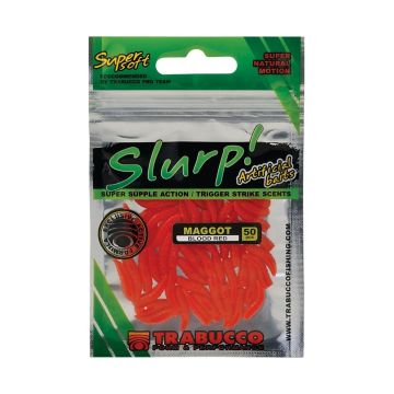 Viermi Artificiali Trabucco Slurp Bait Maggot, Blood Red, 50buc/plic