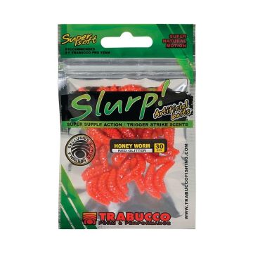 Viermi Artificiali Trabucco Slurp Bait Honey Worm, Red Glitter, 2cm, 30buc/plic