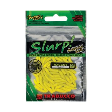 Viermi Artificiali Trabucco Slurp Bait Maggot, Yellow, 50buc/plic