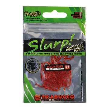 Viermi Artificiali Trabucco Slurp Bait Bloodworm, Blood Red, 50buc/plic