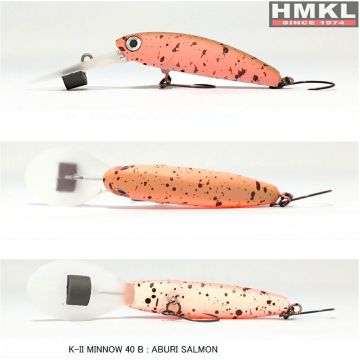 Vobler HMKL K-II Minnow 40 Bottom, Aburi Salmon, 4cm, 3.3g