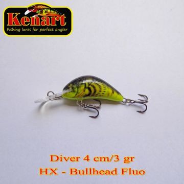 Vobler Kenart Diver Floating, Bullhead Fluo, 4cm, 3g
