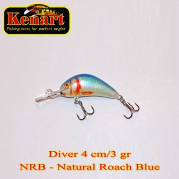 Vobler Kenart Diver Floating, Natural Roach Blue, 4cm, 3g
