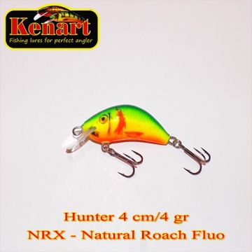 Vobler Kenart Hunter Floating, Natural Roach Fluo, 4cm, 4g