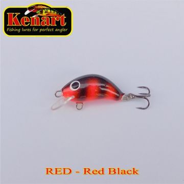 Vobler Kenart Hunter Floating, Red Black, 3cm, 2.5g