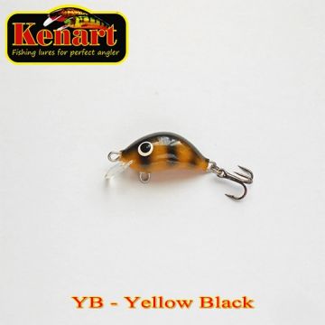 Vobler Kenart Hunter Floating, Yellow Black, 2cm, 1.5g