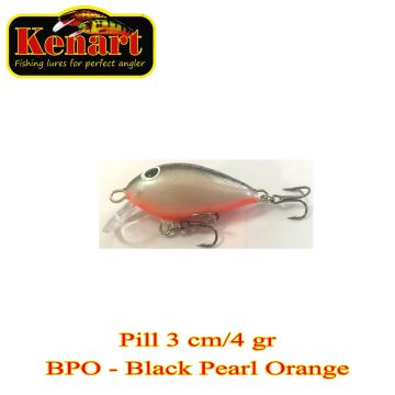 Vobler Kenart Pill Sinking, Black Pearl Orange, 3cm, 4g