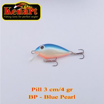 Vobler Kenart Pill Sinking, Blue Pearl, 3cm, 4g