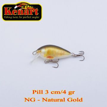 Vobler Kenart Pill Sinking, Natural Gold, 3cm, 4g