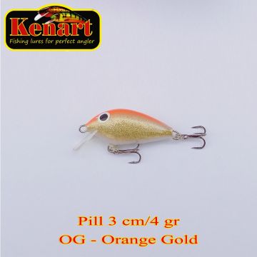 Vobler Kenart Pill Sinking, Orange Gold, 3cm, 4g