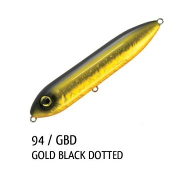 Vobler Rapture Mad Stick Floating, Gold Black Dotted, 9cm, 13g