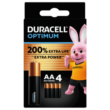 Baterii Alcaline Duracell Optimum AA, 4buc/set