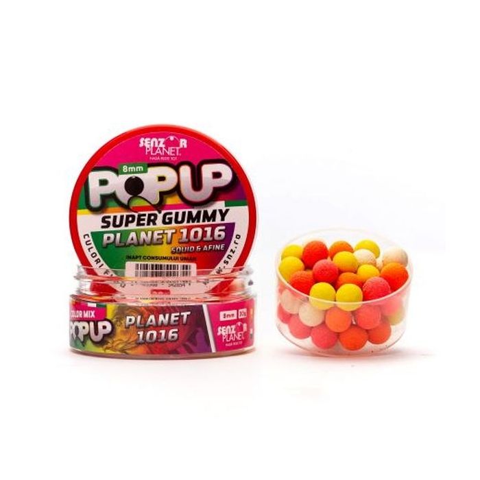 Pop-Up Senzor Planet Super Gummy Mix Culori, 8mm, 30g
