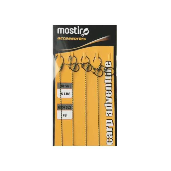 Carlige Legate Mostiro Feeder Rig With Maggot Clip In Braid Line, 15lbs