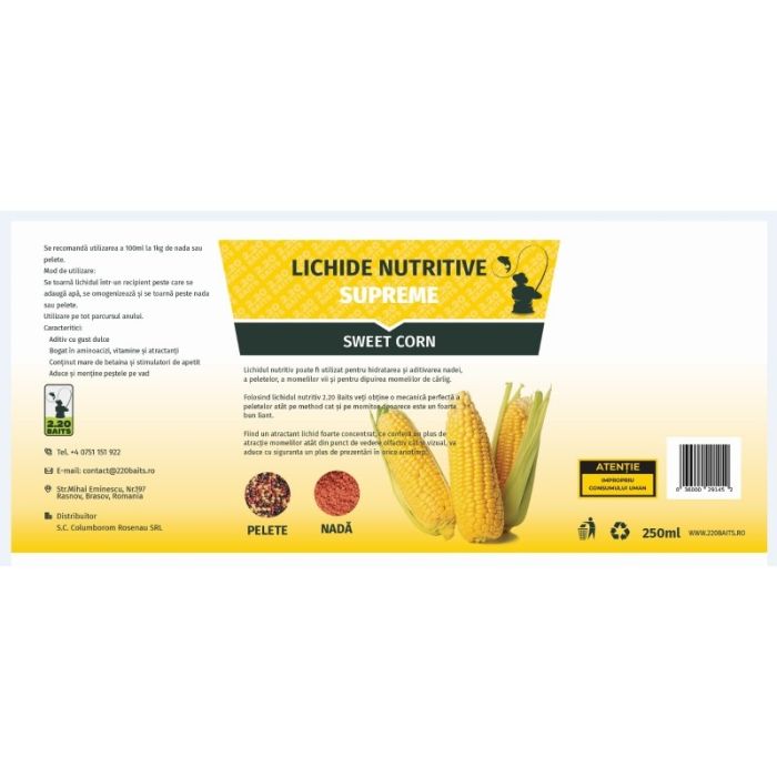 Aditiv Lichid 2.20 Baits Nutritiv Supreme, 250ml Sweet Corn