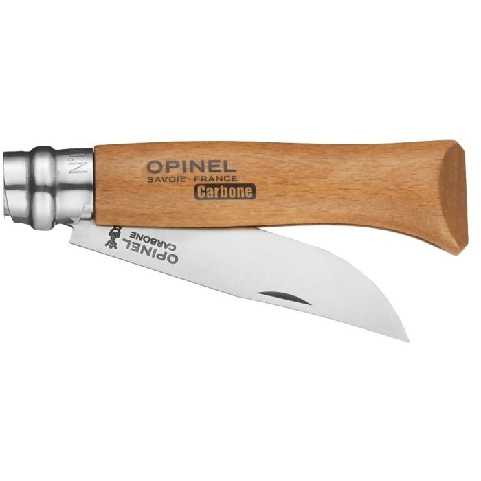 Briceag Opinel Nr.08 Carbon Pocket Knife, Beech Wood, Natural Brown, Blister 2