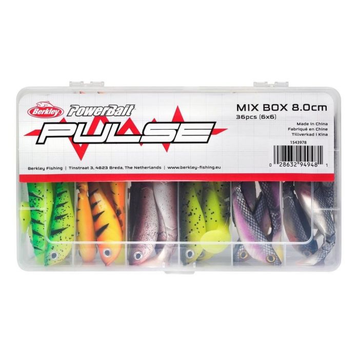 Set Naluci Soft Berkley Pulse Shad MixBox, 8cm, 36buc/set