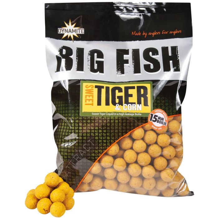 Boilies Dynamite Baits Big Fish Sweet Tiger & Corn, 1kg