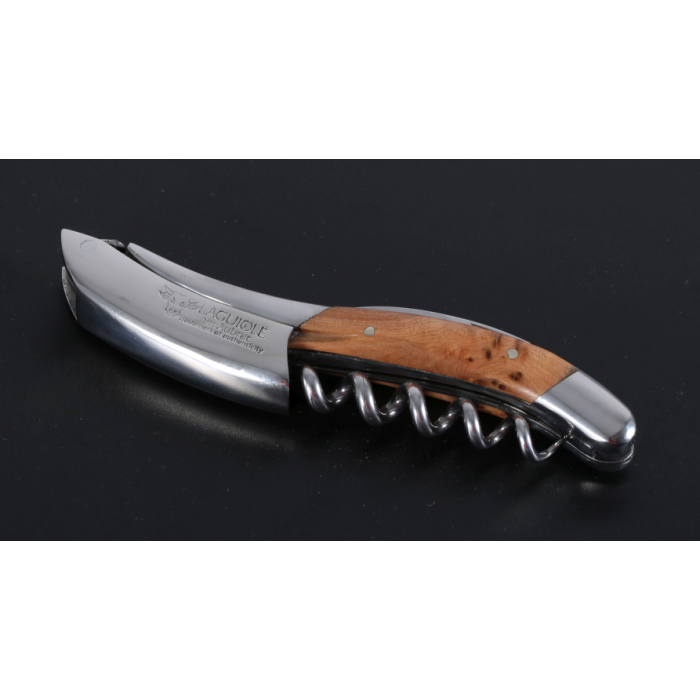 Briceag Desfacator Sticle Laguiole en Aubrac Sommelier Knife, Juniper Wood, 12cm, Brown