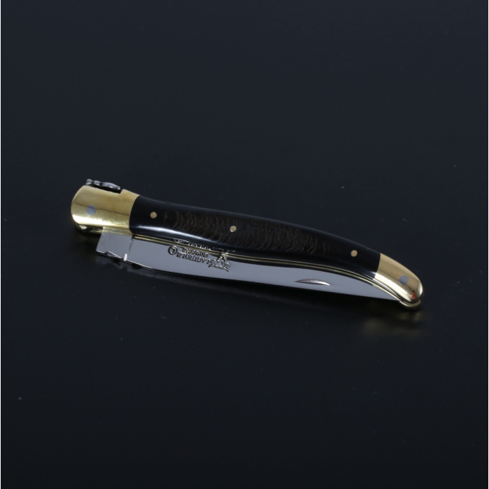 Briceag Laguiole en Aubrac Classic Pocket Knife, Buffalo Horn, 12cm, Black