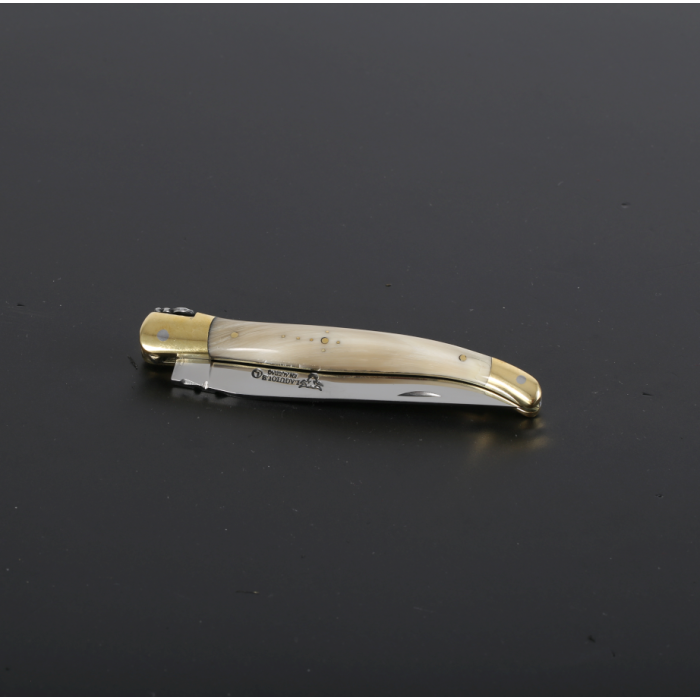 Briceag Laguiole en Aubrac Classic Pocket Knife, Buffalo Horn, 12cm, White
